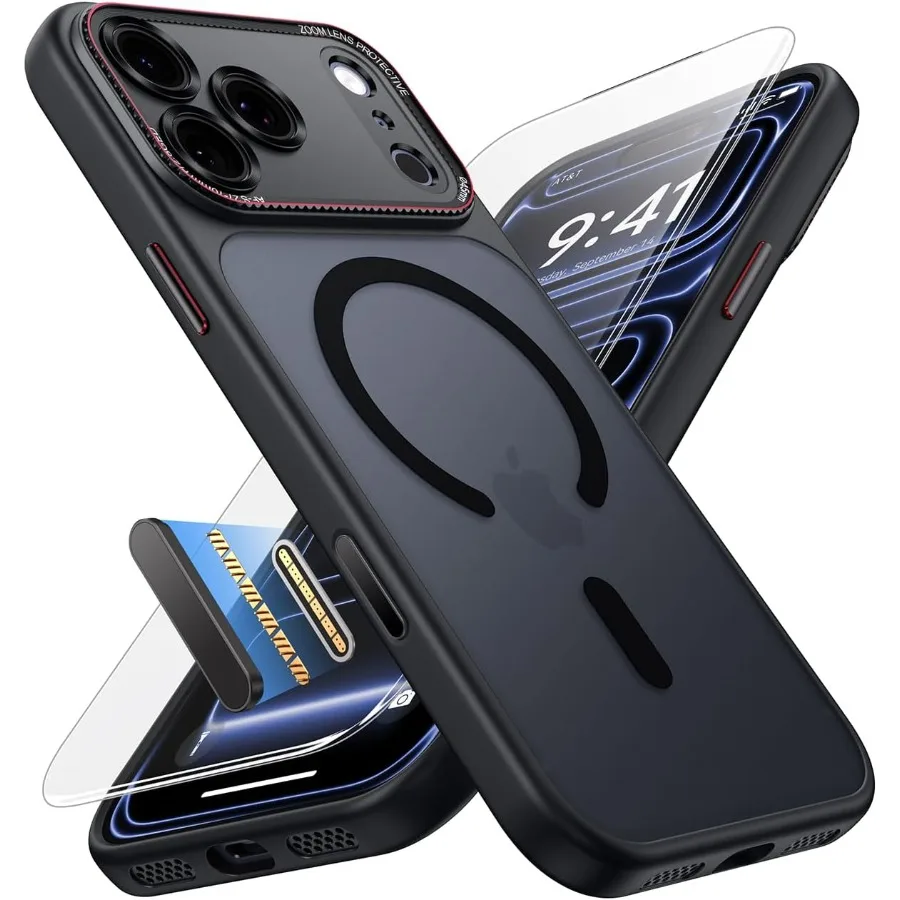 Magnetic Case for iPhone 17 Pro Max with Full Camera Protection and 1X Screen Protector Designed for 6.9 Display Black
Magnetic Case for iPhone 17 Pro Max with Full Camera Protection and 1X Screen Protector Designed for 6.9 Display Black