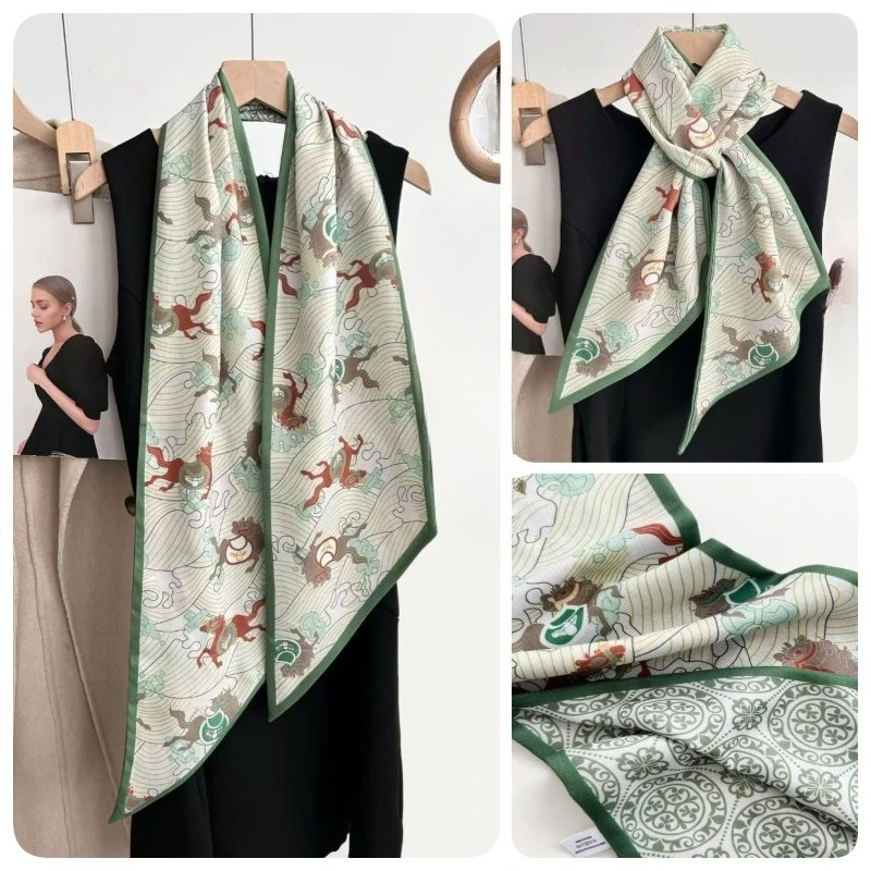 Women'S Long Silk Scarf With Large Diagonal Double-Sided Printed Scarf, Fashionable Ribbon Scarf Paired With Shirt Headband
Women'S Long Silk Scarf With Large Diagonal Double-Sided Printed Scarf, Fashionable Ribbon Scarf Paired With Shirt Headband