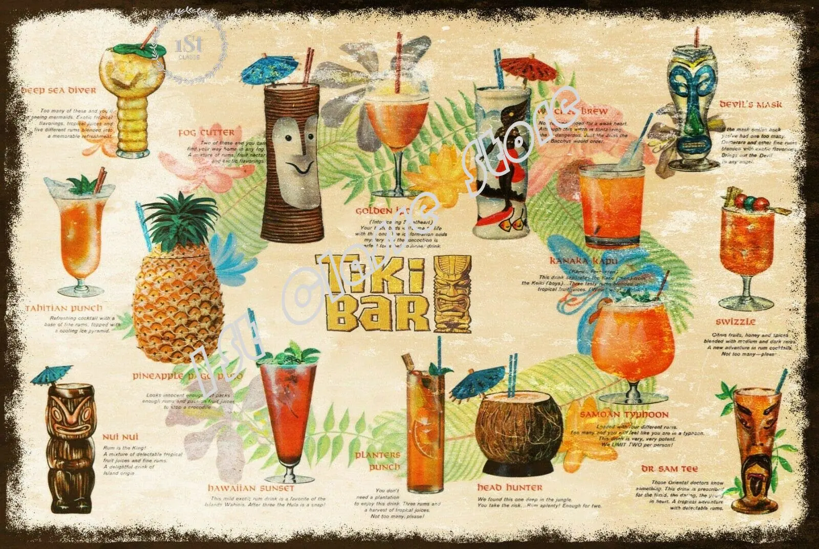 Tiki летнее коктейльное меню, винтажная металлическая вывеска в стиле ретро, бар, паб, маньера 12x8 дюймов, мотоцикл, гараж
Tiki летнее коктейльное меню, винтажная металлическая вывеска в стиле ретро, бар, паб, маньера 12x8 дюймов, мотоцикл, гараж