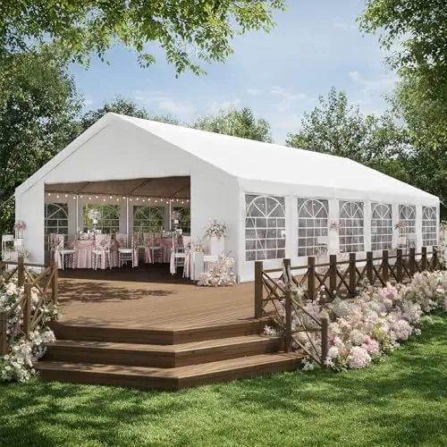 Party Tent 40x20 Canopy Heavy Duty, Waterproof Outdoor Event Tent with Removable Sidewalls & Roll-Up Door, Portable
Party Tent 40x20 Canopy Heavy Duty, Waterproof Outdoor Event Tent with Removable Sidewalls & Roll-Up Door, Portable