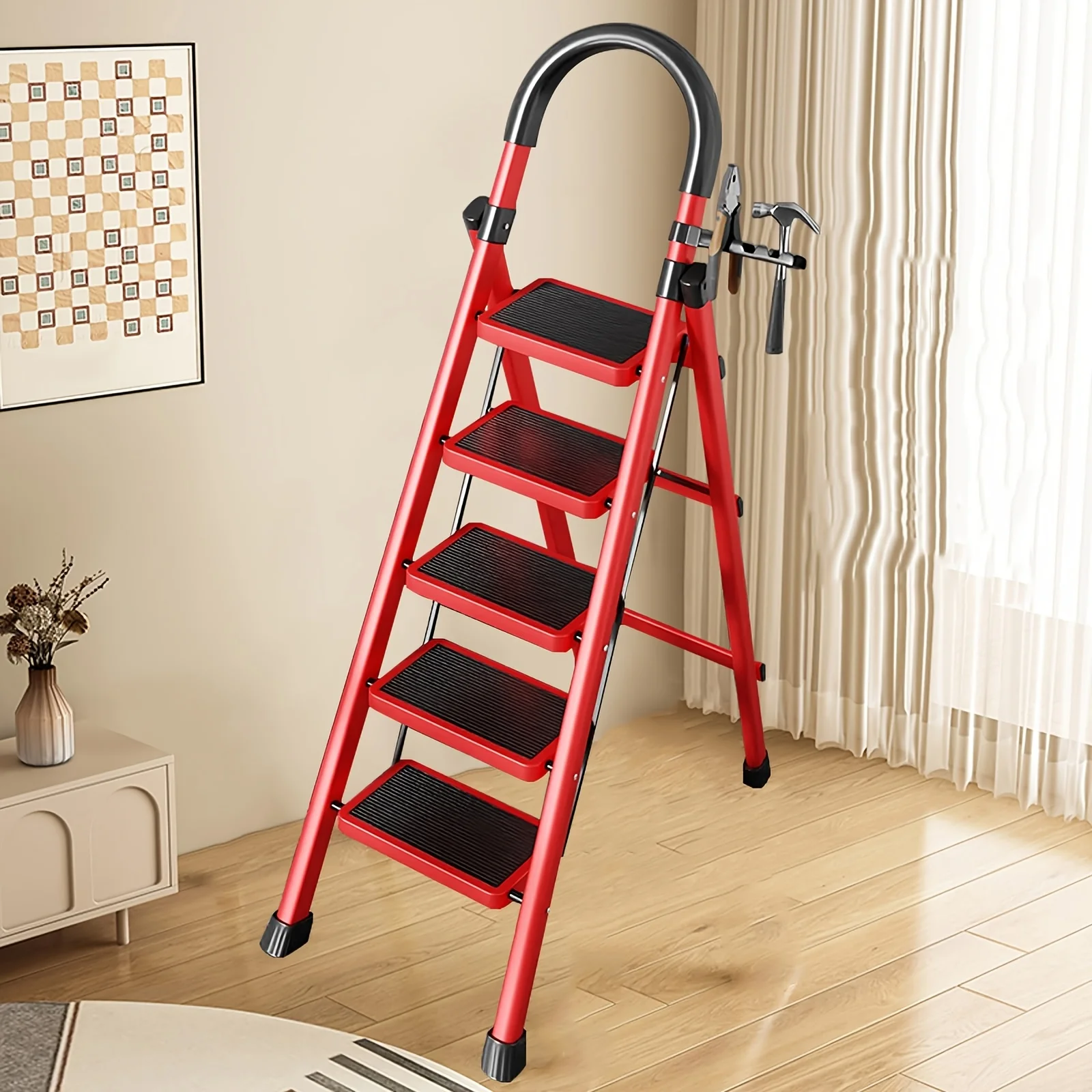 Portable Steel Step Stool, 3-4-5 Step Folding Heavy Duty Step Ladder, for Indoor & Outdoor Work Step Ladder Folding Step Stool
Portable Steel Step Stool, 3-4-5 Step Folding Heavy Duty Step Ladder, for Indoor & Outdoor Work Step Ladder Folding Step Stool