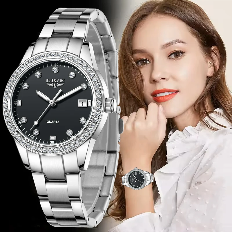 LIGE New Simple Women's Quartz Wristwatches Fashion Elegant Bracelet Watch Women's Sports Waterproof Luminous Date Chronograph
LIGE New Simple Women's Quartz Wristwatches Fashion Elegant Bracelet Watch Women's Sports Waterproof Luminous Date Chronograph