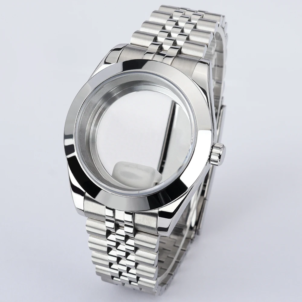 36mm/39mm Fluted Curved Watch Case With Strap Solid stainless steel for DJ SK Oyster Case NH34 NH35 NH36 8215 Movement Mod parts
36mm/39mm Fluted Curved Watch Case With Strap Solid stainless steel for DJ SK Oyster Case NH34 NH35 NH36 8215 Movement Mod parts