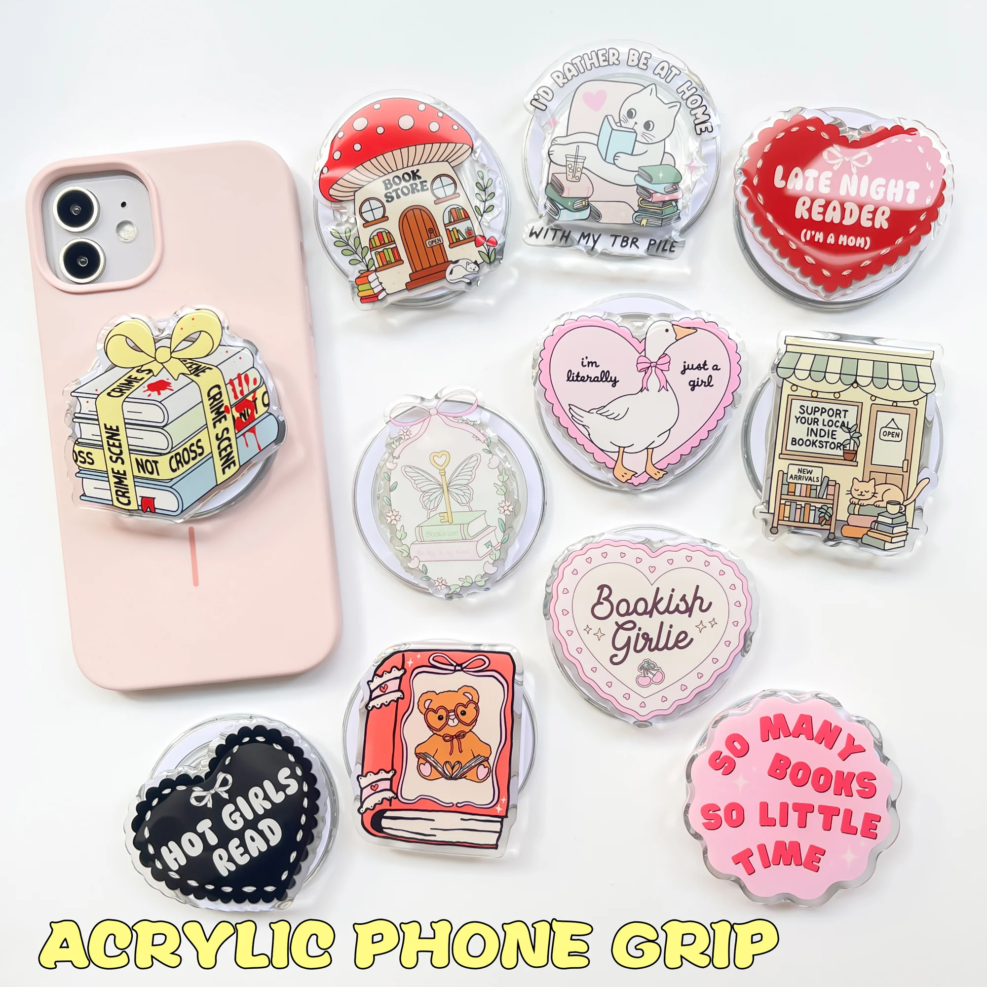 Magnetic Acrylic Phone Grip Socket Book Lover Gift E-book Poppings Griptok Kindle Accessories for Bookish Merch Gift Book Lover
Magnetic Acrylic Phone Grip Socket Book Lover Gift E-book Poppings Griptok Kindle Accessories for Bookish Merch Gift Book Lover