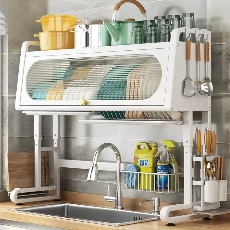 Kitchen Sink Storage Rack Multi-functional Countertop Dish Storage Rack on The Sink Drain Bowl Dustproof Storage Cabinet
Kitchen Sink Storage Rack Multi-functional Countertop Dish Storage Rack on The Sink Drain Bowl Dustproof Storage Cabinet