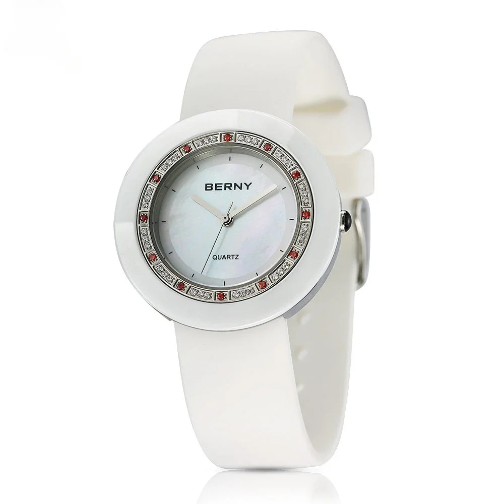 BERNY Women's Bracelet Watches Diamond Ceramics Watch Luxury Wristwatch Quartz Watch Waterproof Ultra Light weight Women Watch
BERNY Women's Bracelet Watches Diamond Ceramics Watch Luxury Wristwatch Quartz Watch Waterproof Ultra Light weight Women Watch