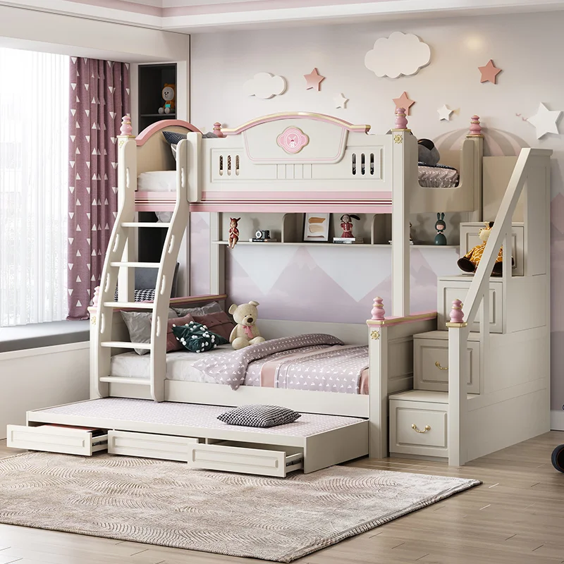 American children's bed up and down bed Bunk bed Ladder cabinet High box does not interfere with each other High and low bunk
American children's bed up and down bed Bunk bed Ladder cabinet High box does not interfere with each other High and low bunk