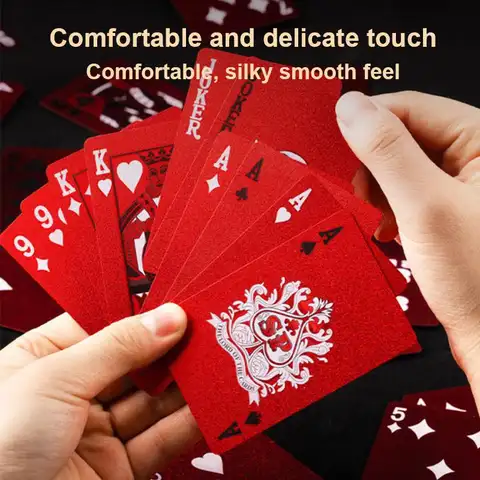 Red Plastic Poker Card Customized Classic Trick Deck Games Waterproof Poker Cards For Pool Games Travel Adults Game customized