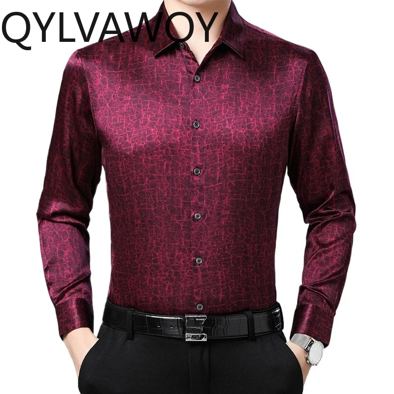 QYLVAWOY 90.8% Mulberry Silk Men's Shirts Long Sleeves Shirt Premium Lapel Shirts for Man Spring Autumn Tops Man Clothing Luxury
QYLVAWOY 90.8% Mulberry Silk Men's Shirts Long Sleeves Shirt Premium Lapel Shirts for Man Spring Autumn Tops Man Clothing Luxury