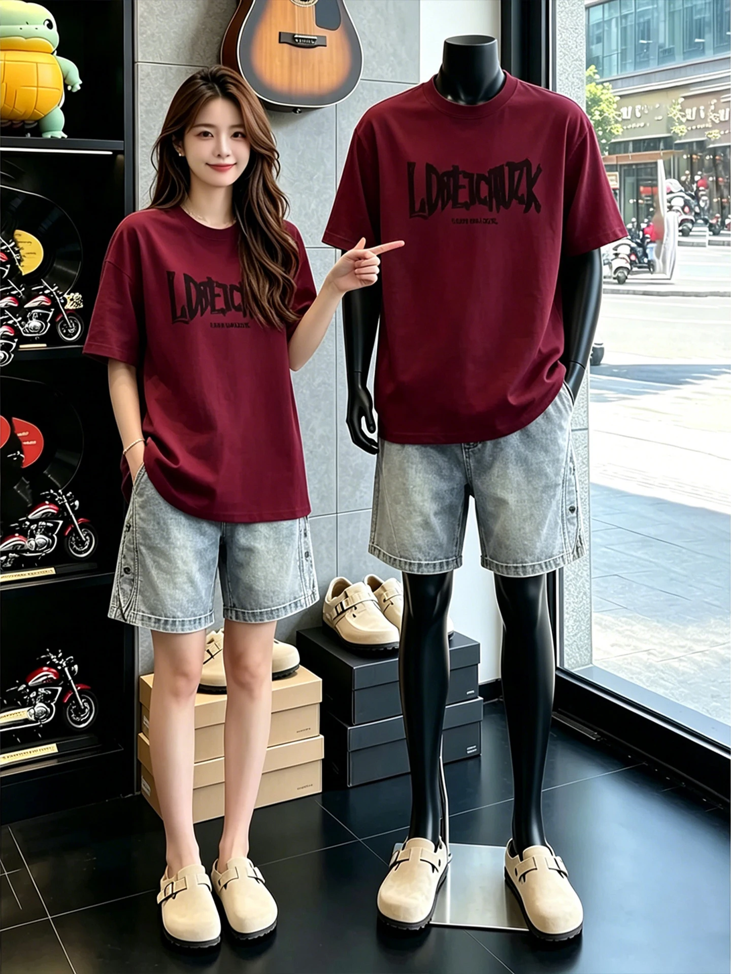 Cool Men's Summer Outfit Set Heavyweight Red Short Sleeve with American Workwear Shorts Two-Piece Set for Teen Boys
Cool Men's Summer Outfit Set Heavyweight Red Short Sleeve with American Workwear Shorts Two-Piece Set for Teen Boys