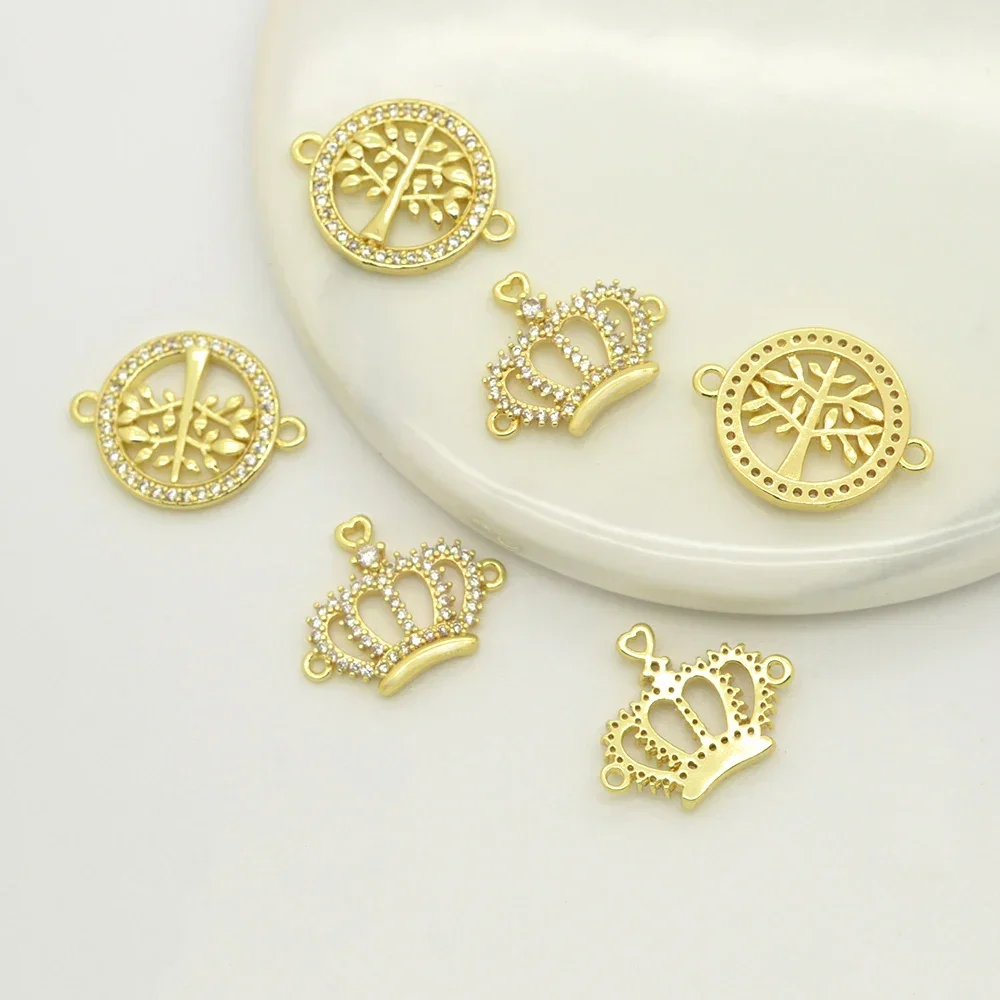2 Pcs Connector Jewelry Accessories for DIY Bracelet Chain Making Crown Tree Bending Hollow Parts Plating Brass Zircon Wholesale
2 Pcs Connector Jewelry Accessories for DIY Bracelet Chain Making Crown Tree Bending Hollow Parts Plating Brass Zircon Wholesale