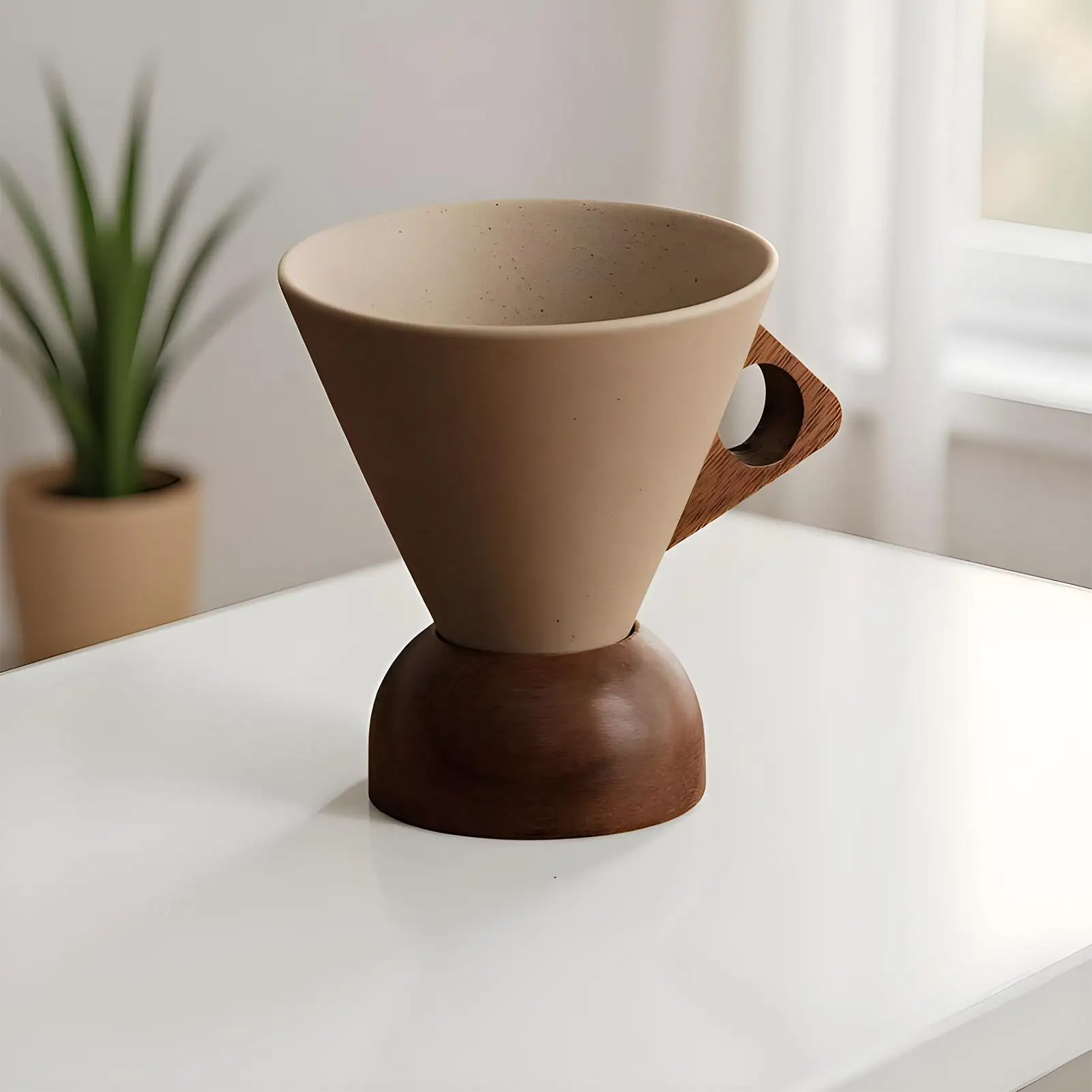 Cone Mug Retro Ceramic Drinkware Tea Cup with Wooden Handle and Base for Tea Coffee Beverage Milk Water Cafe Kitchen Restaurant
Cone Mug Retro Ceramic Drinkware Tea Cup with Wooden Handle and Base for Tea Coffee Beverage Milk Water Cafe Kitchen Restaurant