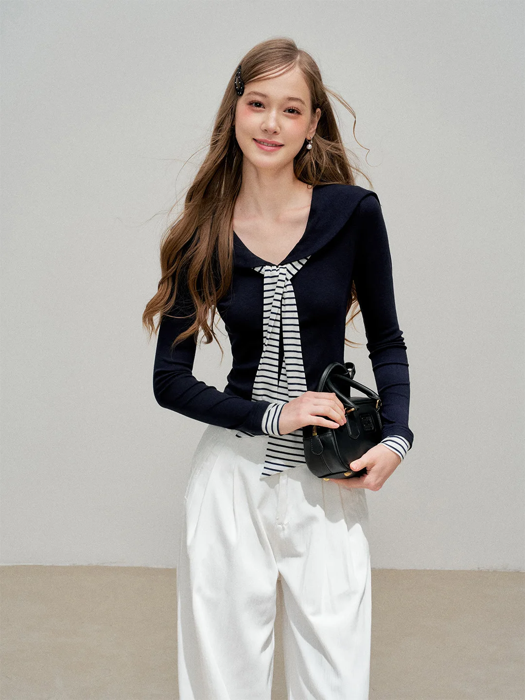 Винтажный топ 6DEWS с воротником-стойкой, в полоску, с лоскутным узором, универсальная осенняя футболка, повседневная свободная женская футболка с длинным рукавом
Винтажный топ 6DEWS с воротником-стойкой, в полоску, с лоскутным узором, универсальная осенняя футболка, повседневная свободная женская футболка с длинным рукавом