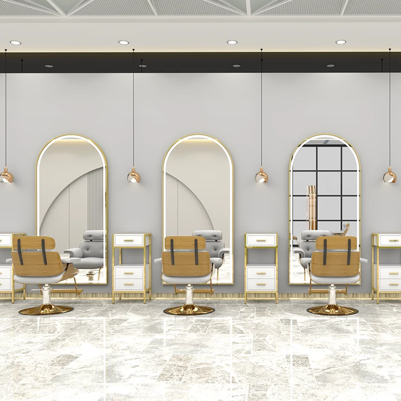 Hot Sale Luxury Salon Mirror Gold Styling Station Hair Salon Led Light Mirror for Salon Decor
Hot Sale Luxury Salon Mirror Gold Styling Station Hair Salon Led Light Mirror for Salon Decor