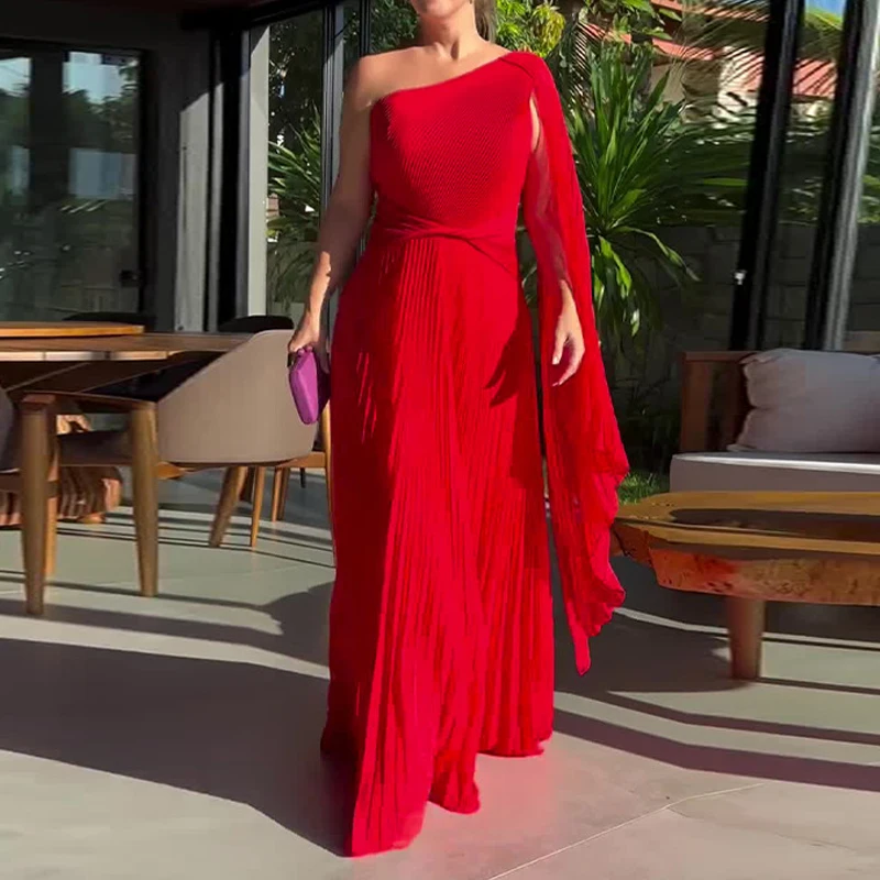 Sexy Asymmetric Slim Women Evening Dress Summer Elegant Temperament High Waist Long Dress Casual Diagonal Collar Patchwork Dress
Sexy Asymmetric Slim Women Evening Dress Summer Elegant Temperament High Waist Long Dress Casual Diagonal Collar Patchwork Dress