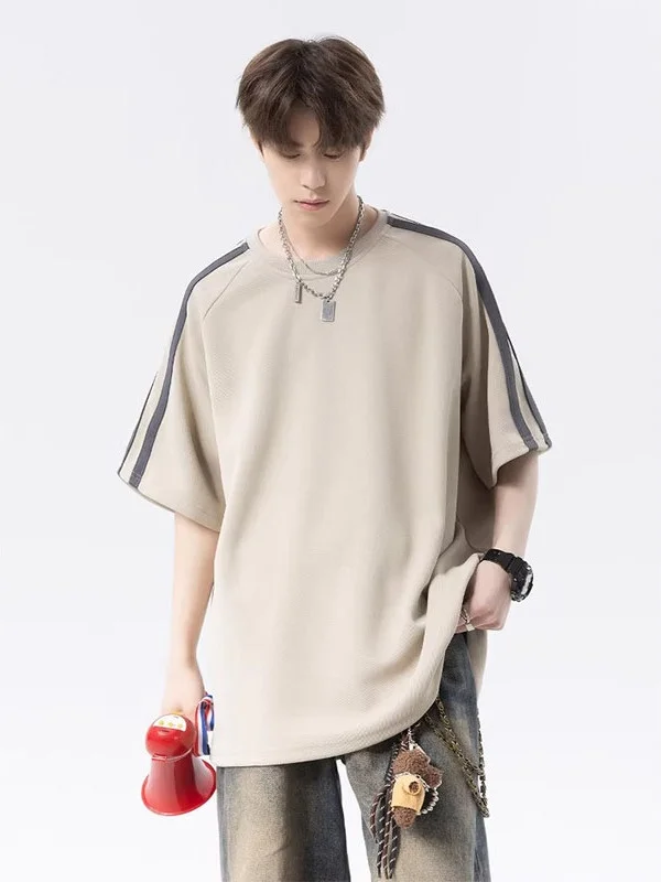 plus Size American Stripe Short Sleeve T-Shirt Men Summer High Street Retro Color Block Casual Shoulder Insertion Body Shirt
plus Size American Stripe Short Sleeve T-Shirt Men Summer High Street Retro Color Block Casual Shoulder Insertion Body Shirt