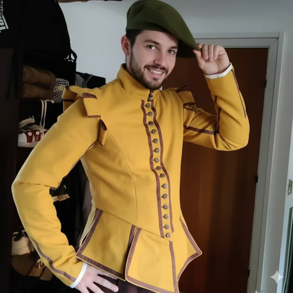Custom Made 17th century Yellow Musketeer's Doublet Historical Tudor Elizabethan Top Jacket Mens Renaissance Costume
Custom Made 17th century Yellow Musketeer's Doublet Historical Tudor Elizabethan Top Jacket Mens Renaissance Costume