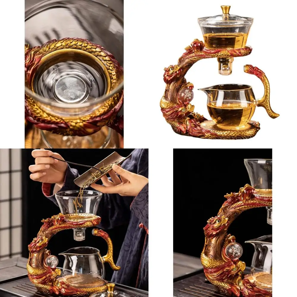 Полуавтоматический чайный сервиз «Дракон» с заваркой, красный золотой чайник для заваривания идеального чая
Полуавтоматический чайный сервиз «Дракон» с заваркой, красный золотой чайник для заваривания идеального чая