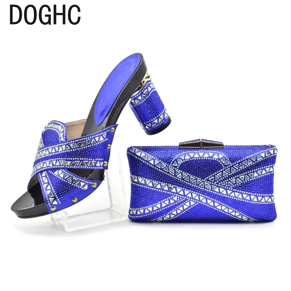 Blue Color Ladies Matching Shoe and Bag Set Decorated with Rhinestone Nigerian Party Shoe and Bag Set High Quality Shoes and Bag
Blue Color Ladies Matching Shoe and Bag Set Decorated with Rhinestone Nigerian Party Shoe and Bag Set High Quality Shoes and Bag
