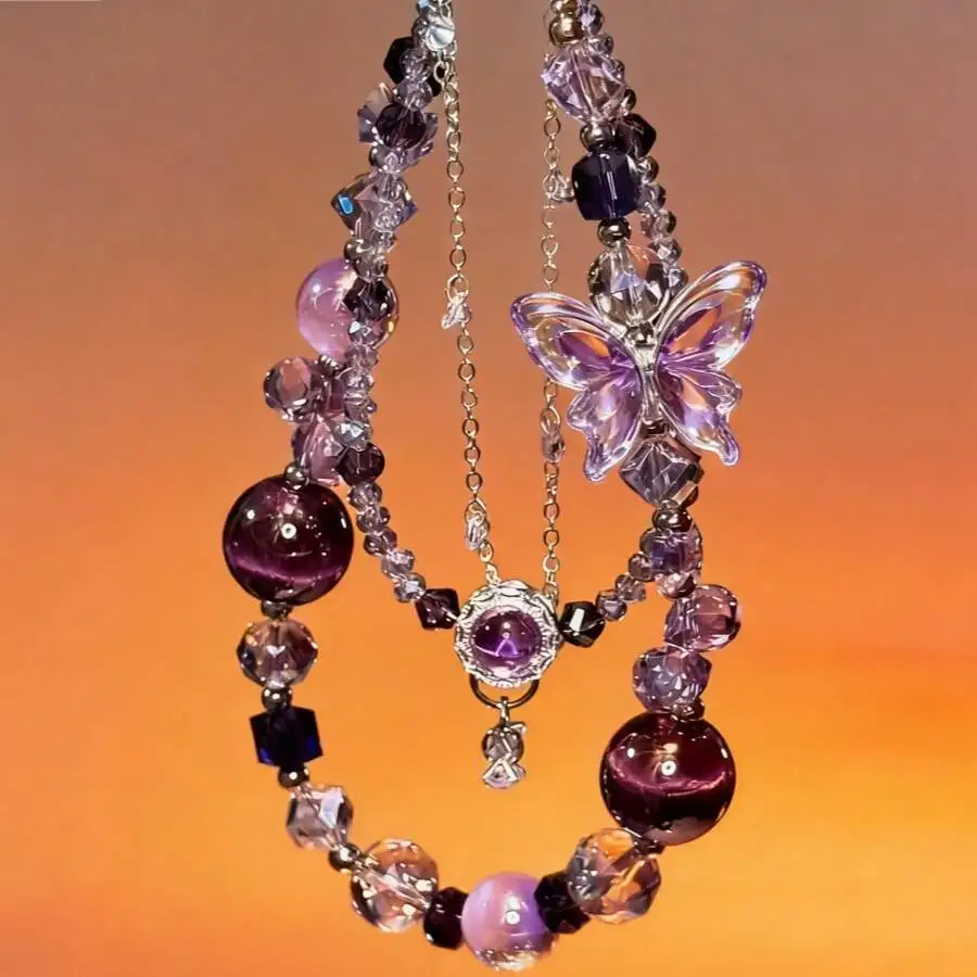 Purple Crystal Beaded Butterfly Phone Lanyard Charm For Women Smartphone Strap Bag Keychain
Purple Crystal Beaded Butterfly Phone Lanyard Charm For Women Smartphone Strap Bag Keychain