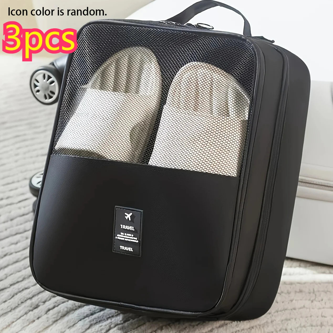 3pcs Waterproof Travel Shoe Bags, Breathable Mesh Window Portable Shoe Storage Pouches for Luggage Packing
3pcs Waterproof Travel Shoe Bags, Breathable Mesh Window Portable Shoe Storage Pouches for Luggage Packing