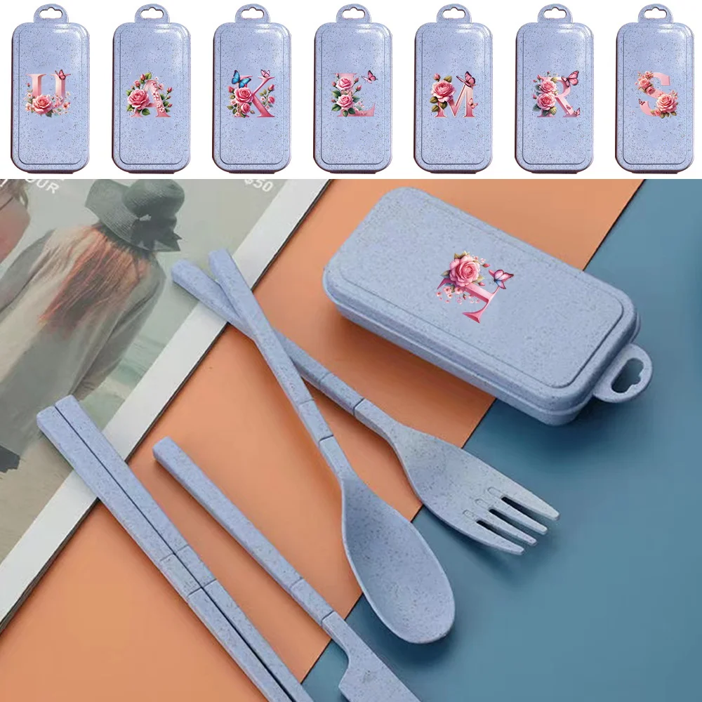 4Pcs Portable Tableware Fork Knife Chopstick Tableware Picnic Dinnerware Set Pink Butterfly Initial Name 26 Letters Pattern
4Pcs Portable Tableware Fork Knife Chopstick Tableware Picnic Dinnerware Set Pink Butterfly Initial Name 26 Letters Pattern