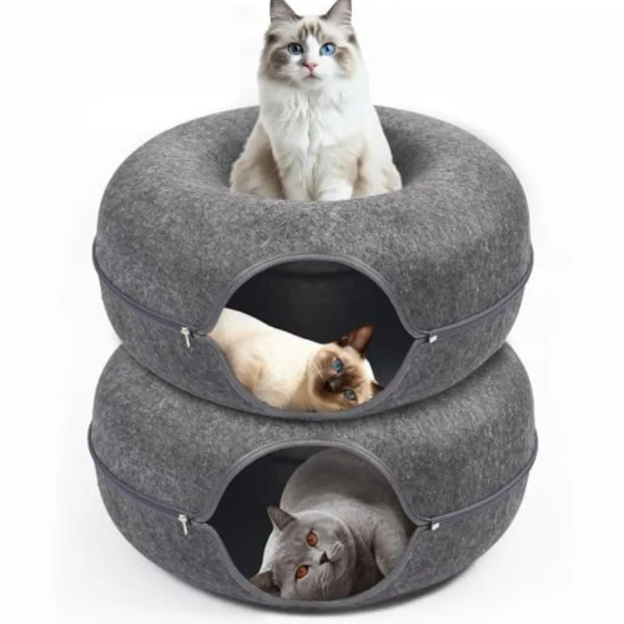 Indoor cat caves: large tunnel for multiple large cats scratch-resistant detachable peekaboo cave bed in gray supports up to 45
Indoor cat caves: large tunnel for multiple large cats scratch-resistant detachable peekaboo cave bed in gray supports up to 45