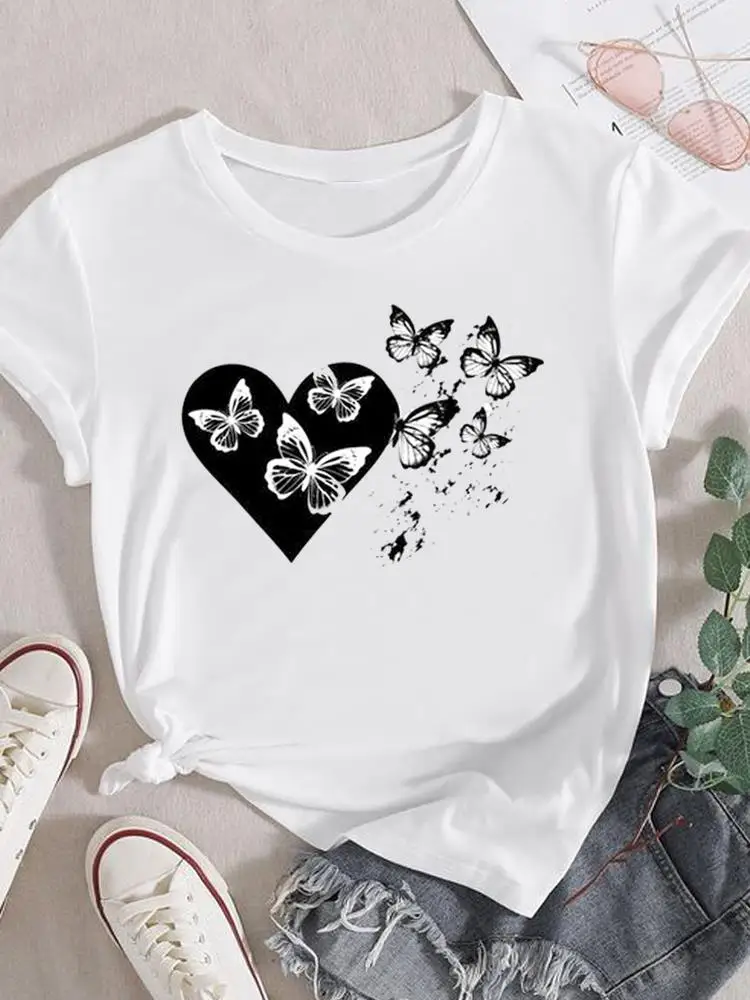 Love Heart Butterfly Casual Fashion O-neck Clothes Printed Clothing Top For Women T Shirt Short Sleeve Tee Graphic T-shirts
Love Heart Butterfly Casual Fashion O-neck Clothes Printed Clothing Top For Women T Shirt Short Sleeve Tee Graphic T-shirts