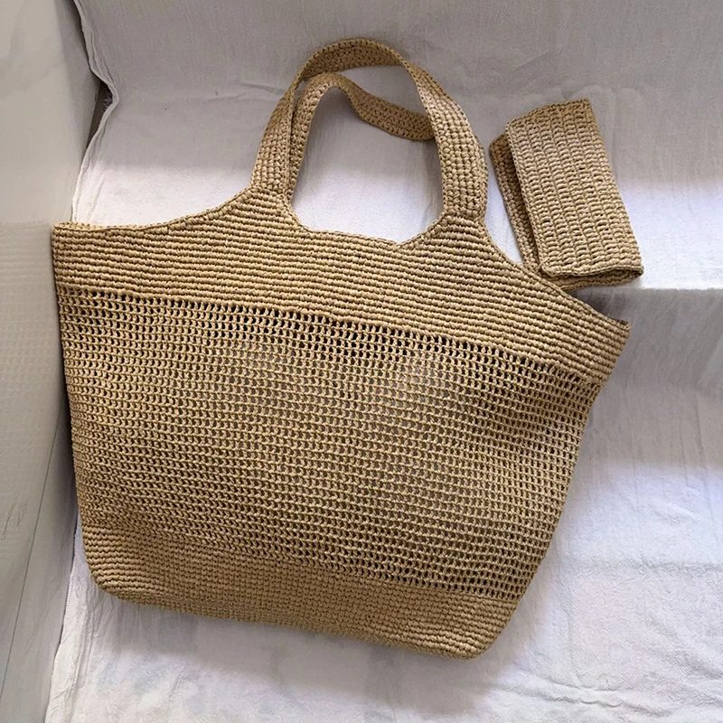 Brand Straw Woven Large Capacity Handbag High-quality Women Woven Tote Bag Summer Beach Vacation Shoulder Bag Simple Solid Color
Brand Straw Woven Large Capacity Handbag High-quality Women Woven Tote Bag Summer Beach Vacation Shoulder Bag Simple Solid Color