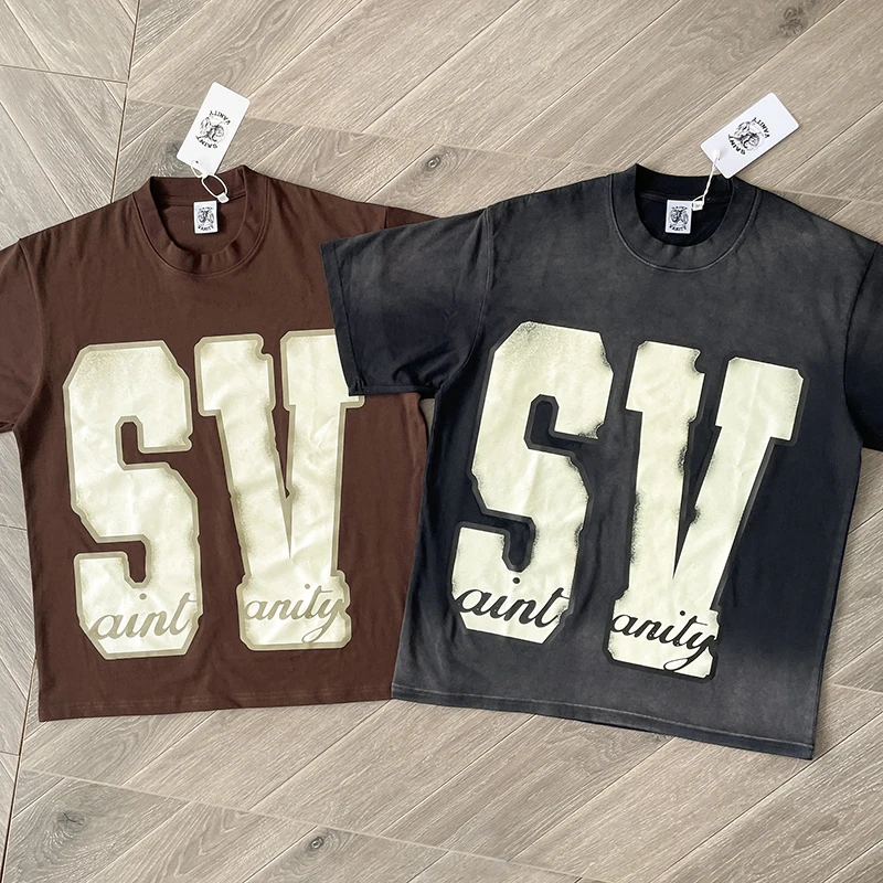 Men Women High Quality T-shirt Top Cotton Tees SAINT VANITY Minimalist Letter print T Shirt
Men Women High Quality T-shirt Top Cotton Tees SAINT VANITY Minimalist Letter print T Shirt