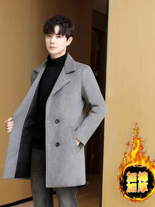 Мужское зимнее повседневное шерстяное пальто Slim Fit из твида, утепленное, универсальное, с длинными рукавами, двубортное
Мужское зимнее повседневное шерстяное пальто Slim Fit из твида, утепленное, универсальное, с длинными рукавами, двубортное