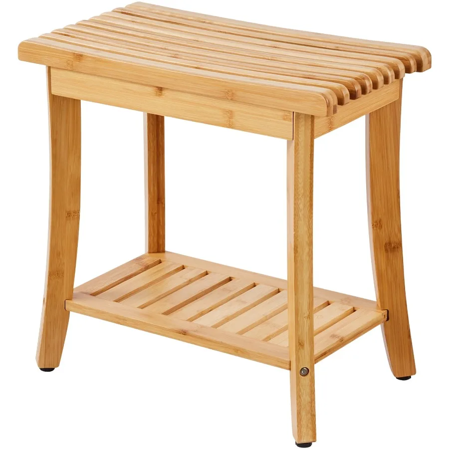 Bamboo Bath Seat Dimensions: 19.1 x 11.3 x 18.3 inches Features: Water-Resistant Storage Shelf and Handle Supports up to 330 lb
Bamboo Bath Seat Dimensions: 19.1 x 11.3 x 18.3 inches Features: Water-Resistant Storage Shelf and Handle Supports up to 330 lb
