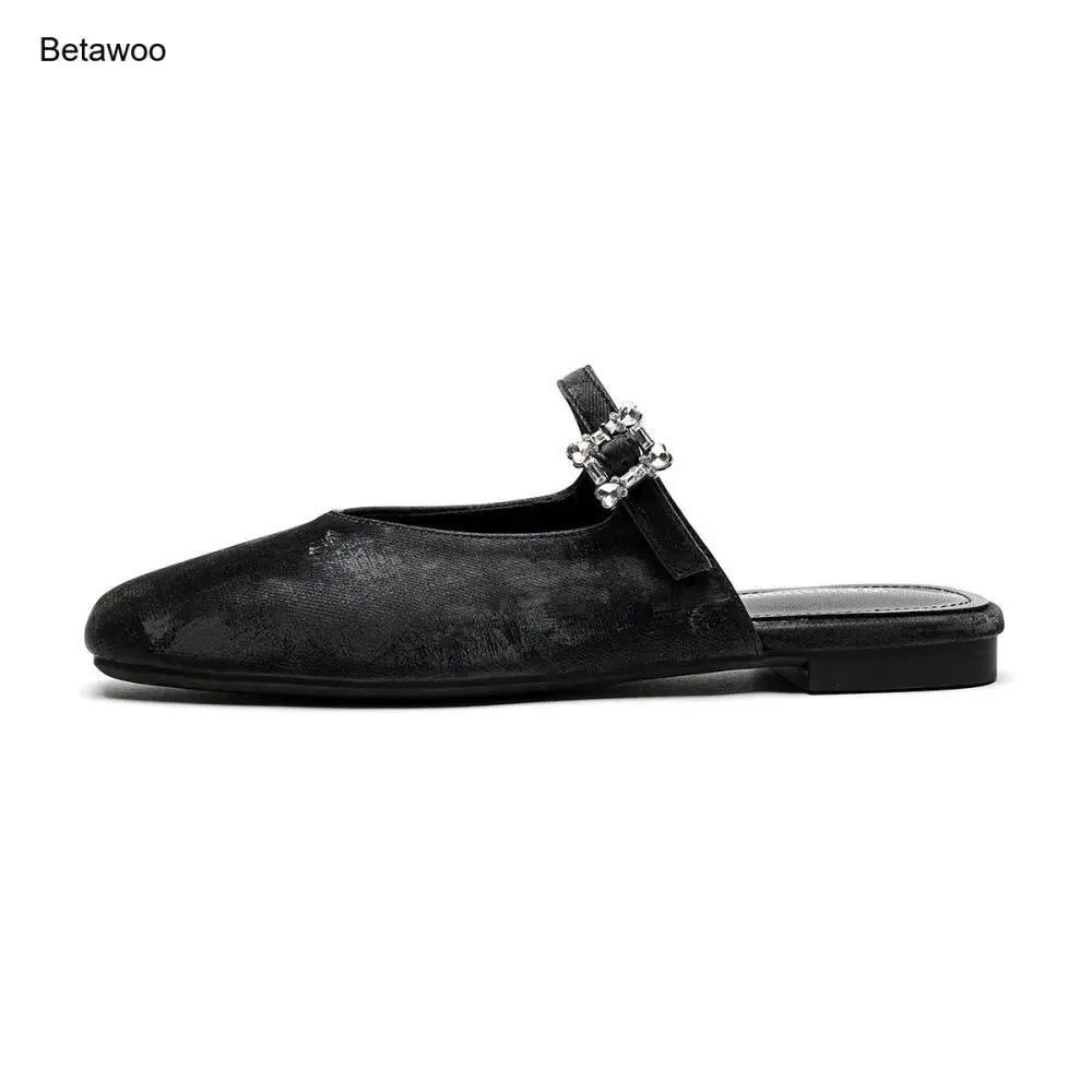 Women's Shiny Jacquard Square Toe Mule Slippers Rhinestone Buckle Slip-On Flat Casual Daily Sandals
Women's Shiny Jacquard Square Toe Mule Slippers Rhinestone Buckle Slip-On Flat Casual Daily Sandals
