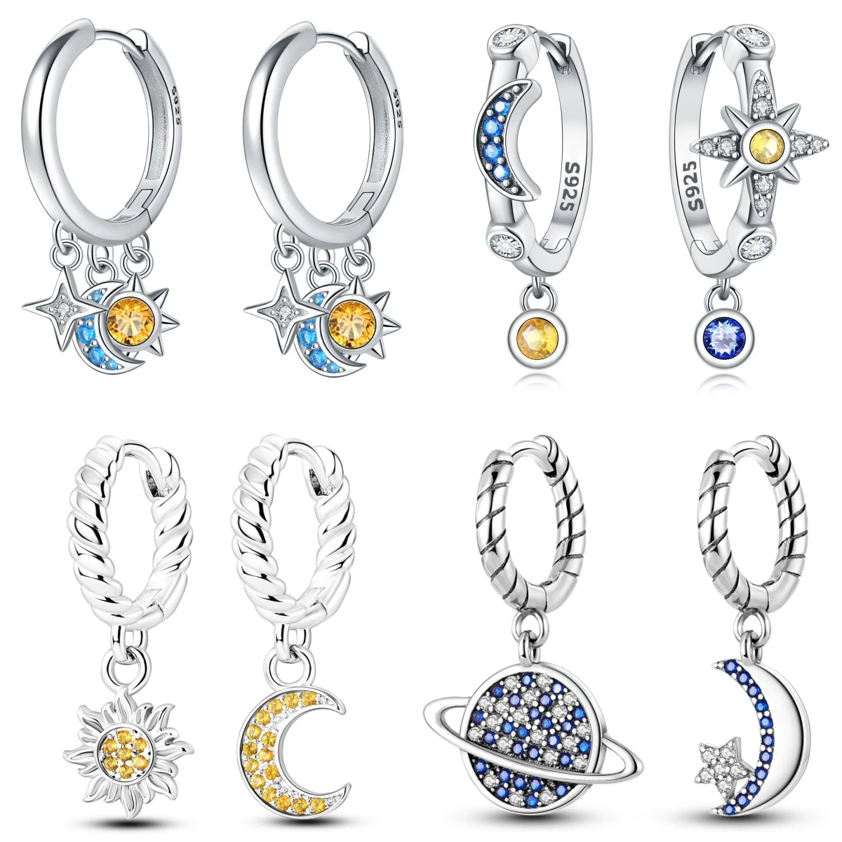 925 Sterling Silver Star Moon Sun tassel Earrings Jewelry Versatile Hoop Earrings For Women Jewelry Fine Birthday Party Gifts
925 Sterling Silver Star Moon Sun tassel Earrings Jewelry Versatile Hoop Earrings For Women Jewelry Fine Birthday Party Gifts