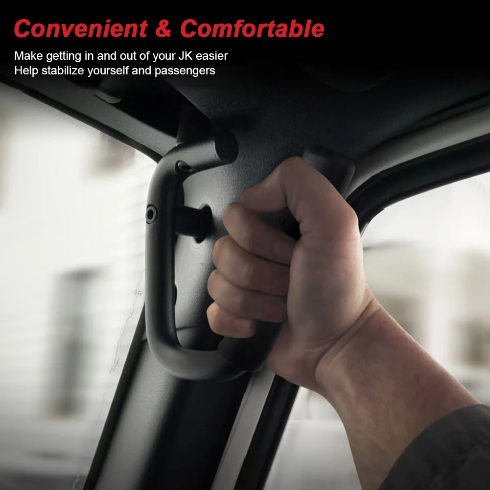 Front Grab Handles Aluminum Alloy Front Grab Grip Handle Bars Roll Bar Grip Kit Fit for Jeep Wrangler JK JKU 2007-2018
Front Grab Handles Aluminum Alloy Front Grab Grip Handle Bars Roll Bar Grip Kit Fit for Jeep Wrangler JK JKU 2007-2018