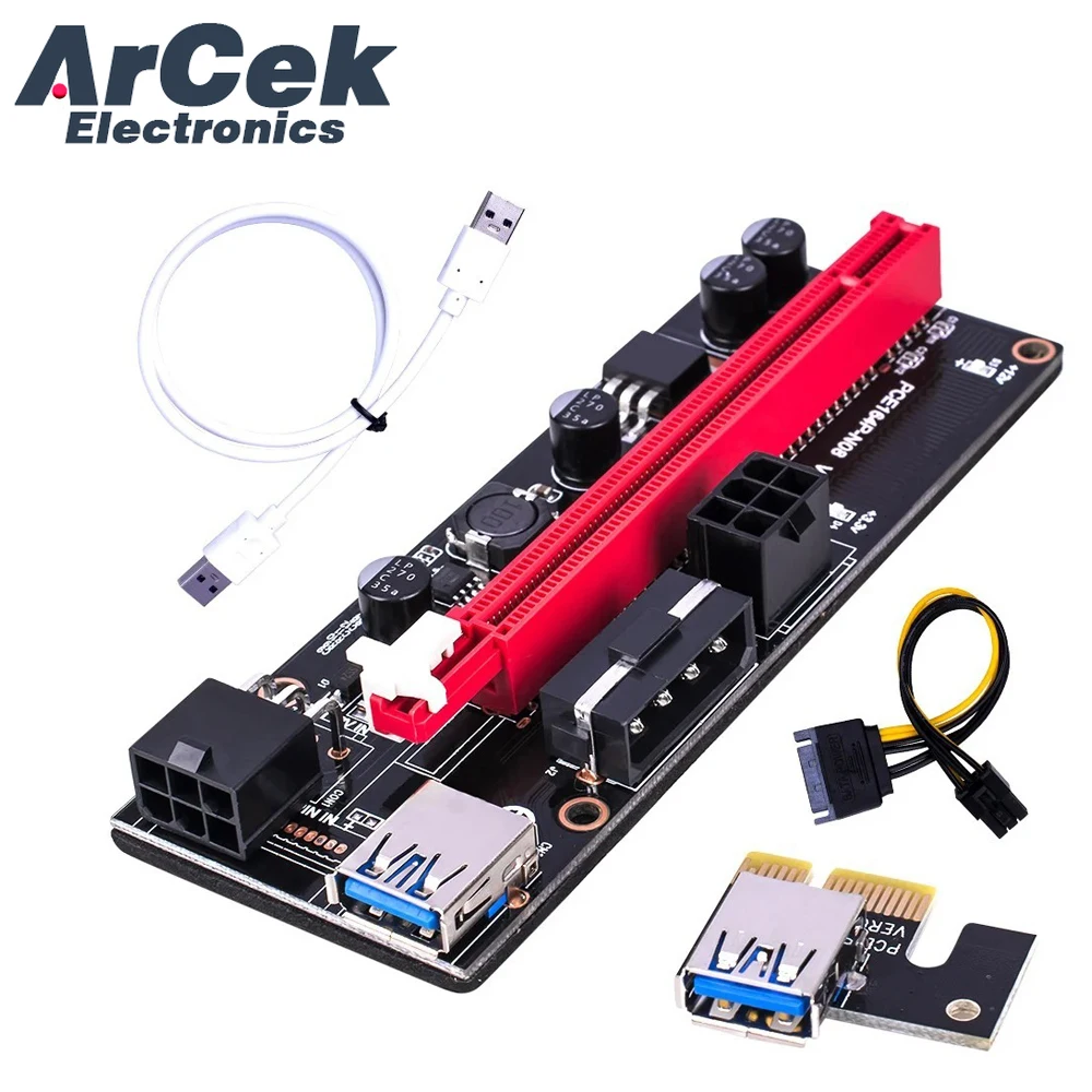 PCI-E pcie Riser VER009S Expressv USB 3,0 кабель 1X 4x 8x 16x Райзер GPU Dual 6Pin адаптер карта SATA 15pin BTC Майнер
PCI-E pcie Riser VER009S Expressv USB 3,0 кабель 1X 4x 8x 16x Райзер GPU Dual 6Pin адаптер карта SATA 15pin BTC Майнер