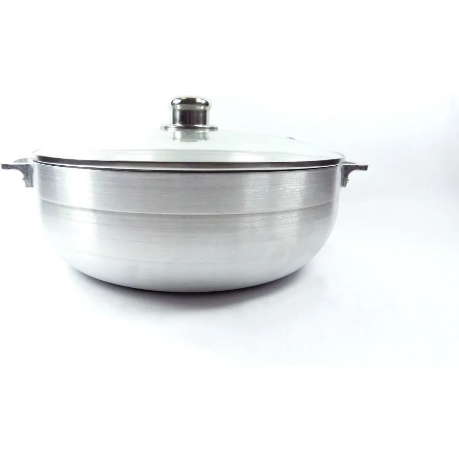 Aluminum Heavy Gauge Caldero Dutch Oven With Glass Lid,Silver (10 QT)
Aluminum Heavy Gauge Caldero Dutch Oven With Glass Lid,Silver (10 QT)