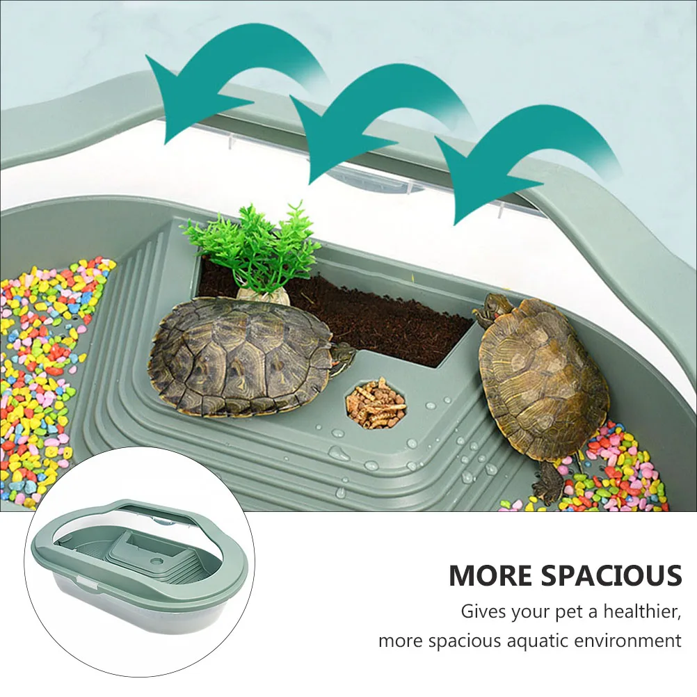 Turtle Tank Habitat Plastic Aquarium Enclosure Basking Platform Anti-Slip Feeding Breeding Swimming Areas Reptiles Pet
Turtle Tank Habitat Plastic Aquarium Enclosure Basking Platform Anti-Slip Feeding Breeding Swimming Areas Reptiles Pet