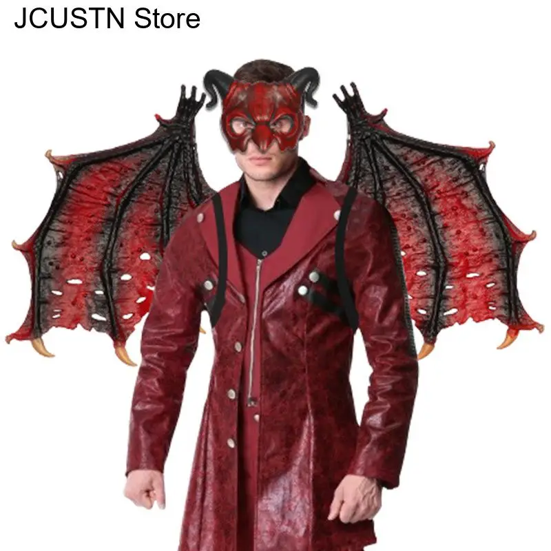 Halloween Demon Mask Horns Devil Mask Cosplay Women Men Wing Cosplay Props Horror Monster Masquerade Scary Wings
Halloween Demon Mask Horns Devil Mask Cosplay Women Men Wing Cosplay Props Horror Monster Masquerade Scary Wings