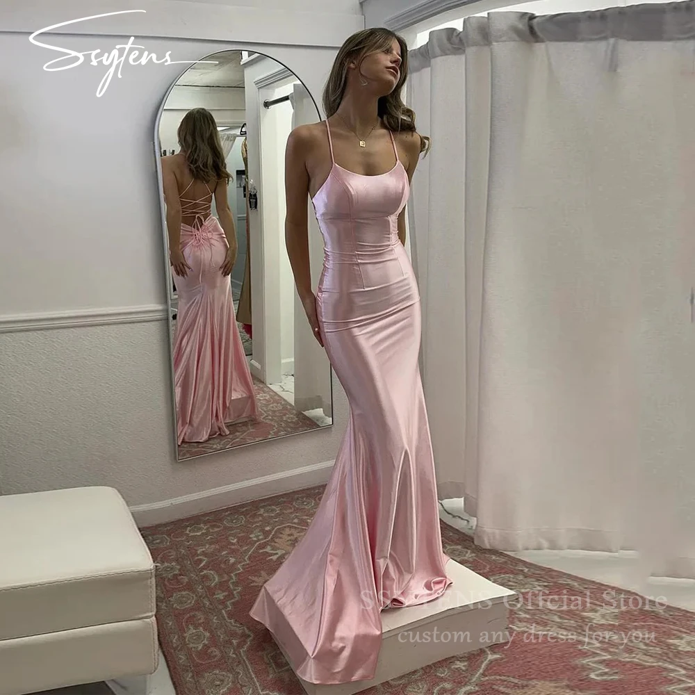 SSYTENS Pink Mermaid Arabic Evening Dresses Silk Satin Sleeveless Women Wedding Party Dress Customized Formal Celebrity Gowns
SSYTENS Pink Mermaid Arabic Evening Dresses Silk Satin Sleeveless Women Wedding Party Dress Customized Formal Celebrity Gowns