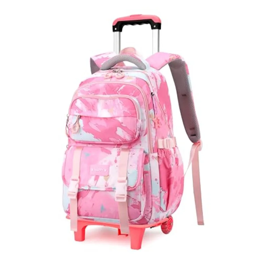 Rolling Backpack for Girls School Backpack with Wheels for Girls Wheeled Bookbags Roller Trolley Bags for Primary Students, 2-W
Rolling Backpack for Girls School Backpack with Wheels for Girls Wheeled Bookbags Roller Trolley Bags for Primary Students, 2-W