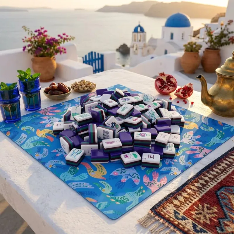 160 pieces in stock, American mahjong set, mandala blue neoprene pad, purple 4-layer engraved acrylic, modern luxury, portable.
160 pieces in stock, American mahjong set, mandala blue neoprene pad, purple 4-layer engraved acrylic, modern luxury, portable.