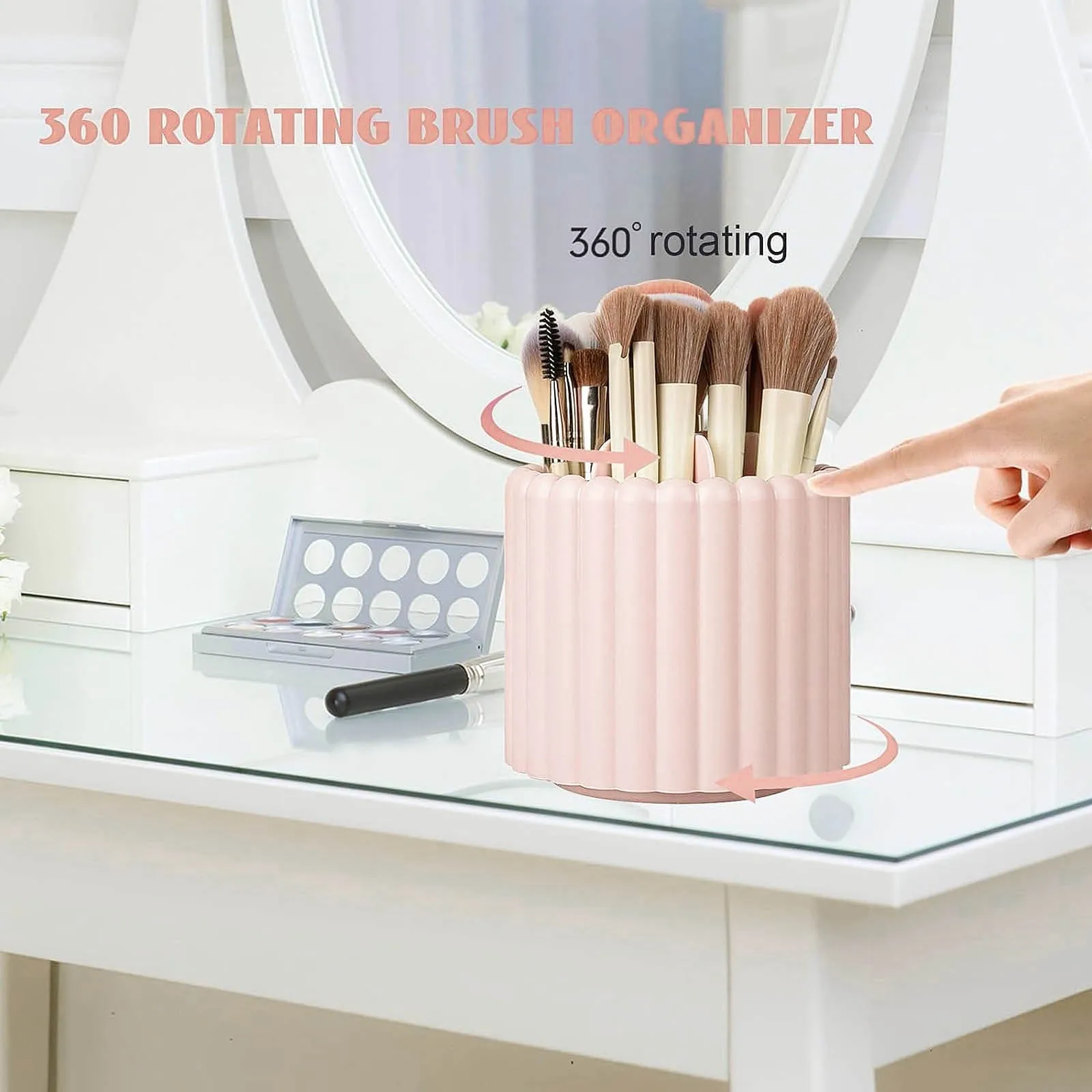 Makeup Brush Organizer Rotating Cosmetic Organizer 5 Slot Makeup Brushes Cup Bathroom Vanity Desktop Storage Holder
Makeup Brush Organizer Rotating Cosmetic Organizer 5 Slot Makeup Brushes Cup Bathroom Vanity Desktop Storage Holder