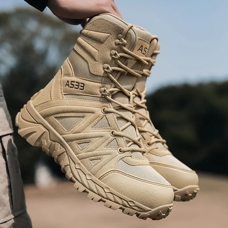 High Top Hiking Boots Men's Desert Combat Boots Non-slip Outdoor Trail Running Sneakers Breathable Field Training Ankle Boots
High Top Hiking Boots Men's Desert Combat Boots Non-slip Outdoor Trail Running Sneakers Breathable Field Training Ankle Boots