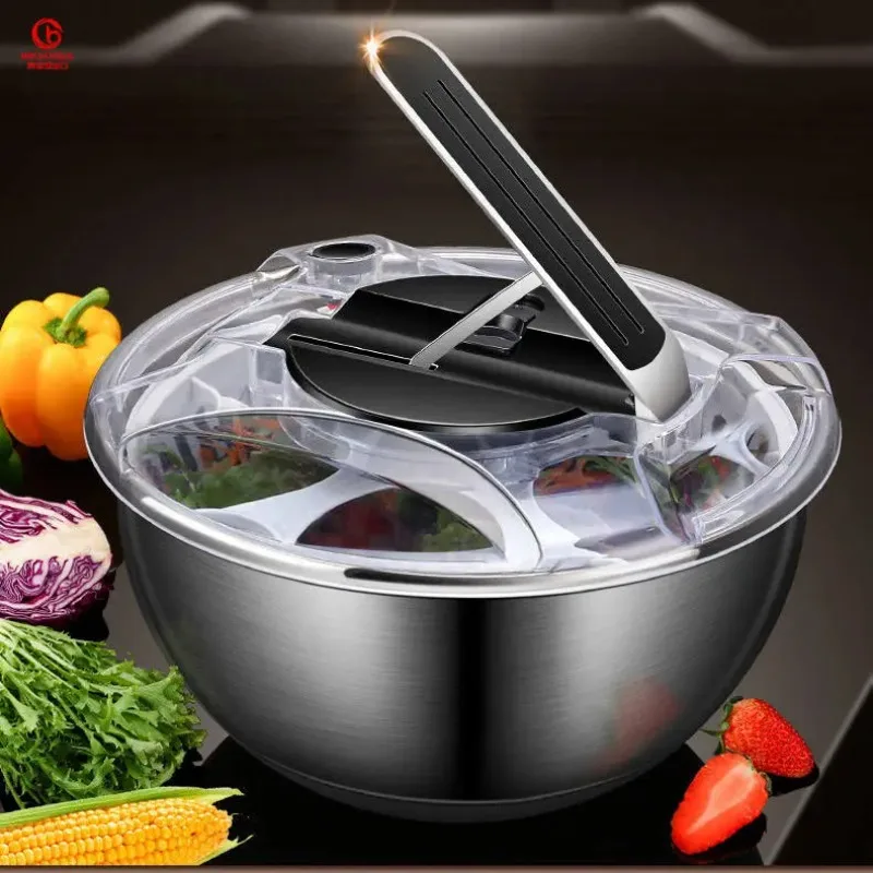 Vegetable Fruit Dryer Drainer Dehydrator Salad Spinner Simplicity Stainless Steel Household Dishwashing Fast Press Water Spinner
Vegetable Fruit Dryer Drainer Dehydrator Salad Spinner Simplicity Stainless Steel Household Dishwashing Fast Press Water Spinner