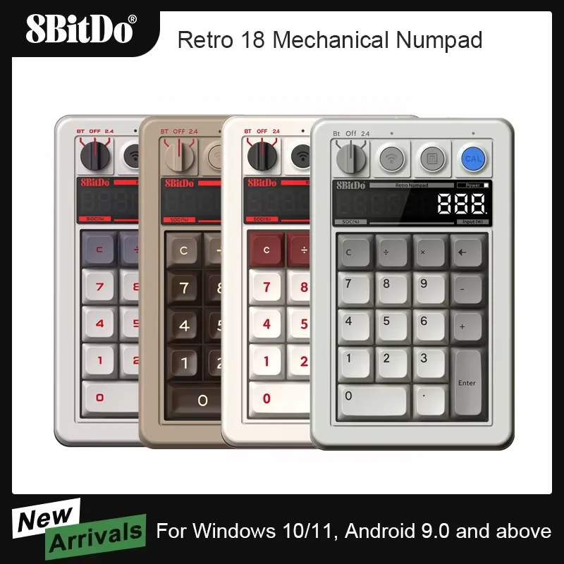 8BitDo Retro 18 Mechanical Numpad, Supports Calculator Mode, Bluetooth/2.4G/Wired Numpad for Windows and Android
8BitDo Retro 18 Mechanical Numpad, Supports Calculator Mode, Bluetooth/2.4G/Wired Numpad for Windows and Android