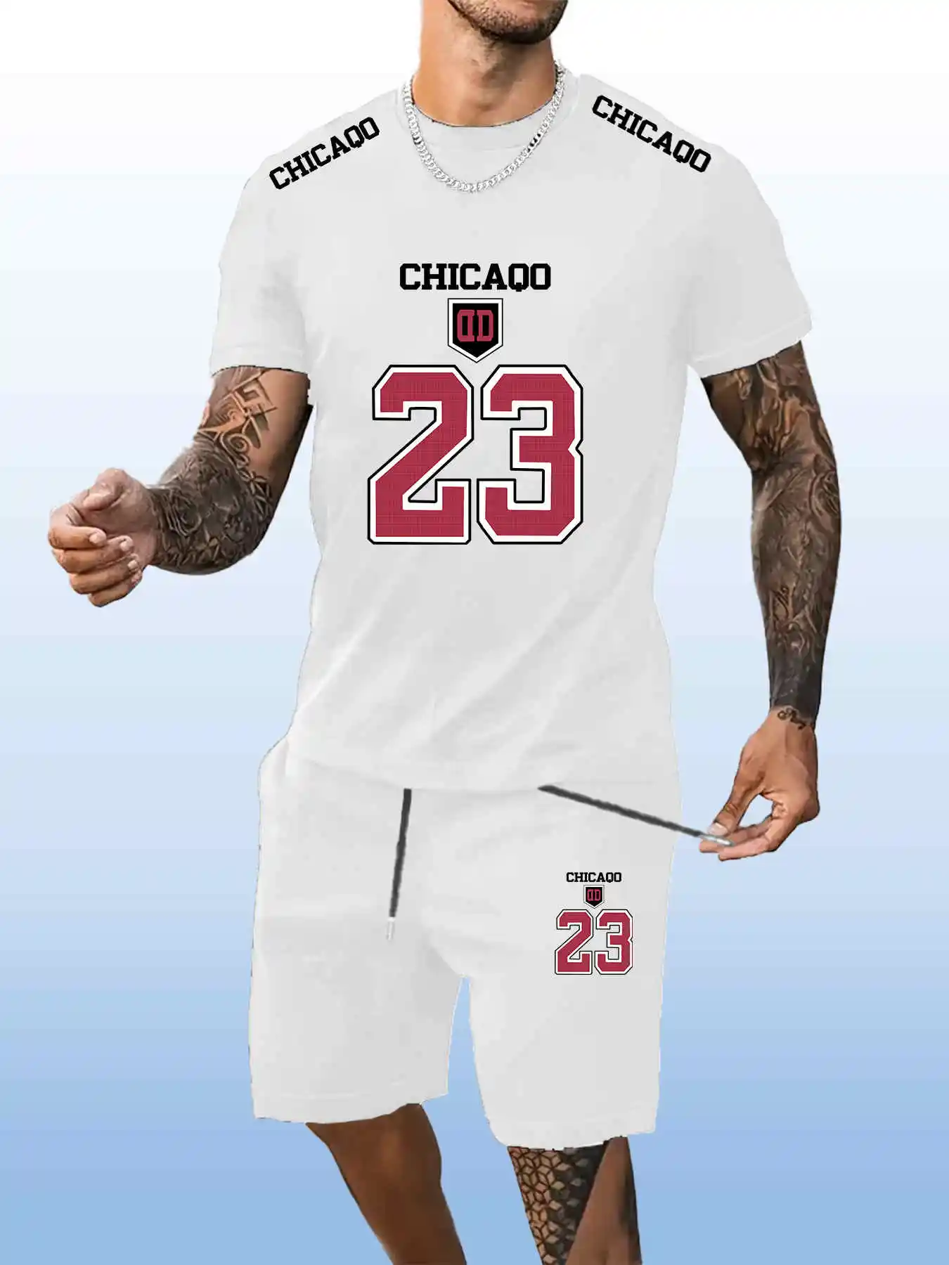 CHICAQO 23 Summer Suit Men Sets High quality T-shirts and Shorts 2-Piece Fashion Quick-Dry Oversize T shirt Man Sports Tracksuit
CHICAQO 23 Summer Suit Men Sets High quality T-shirts and Shorts 2-Piece Fashion Quick-Dry Oversize T shirt Man Sports Tracksuit