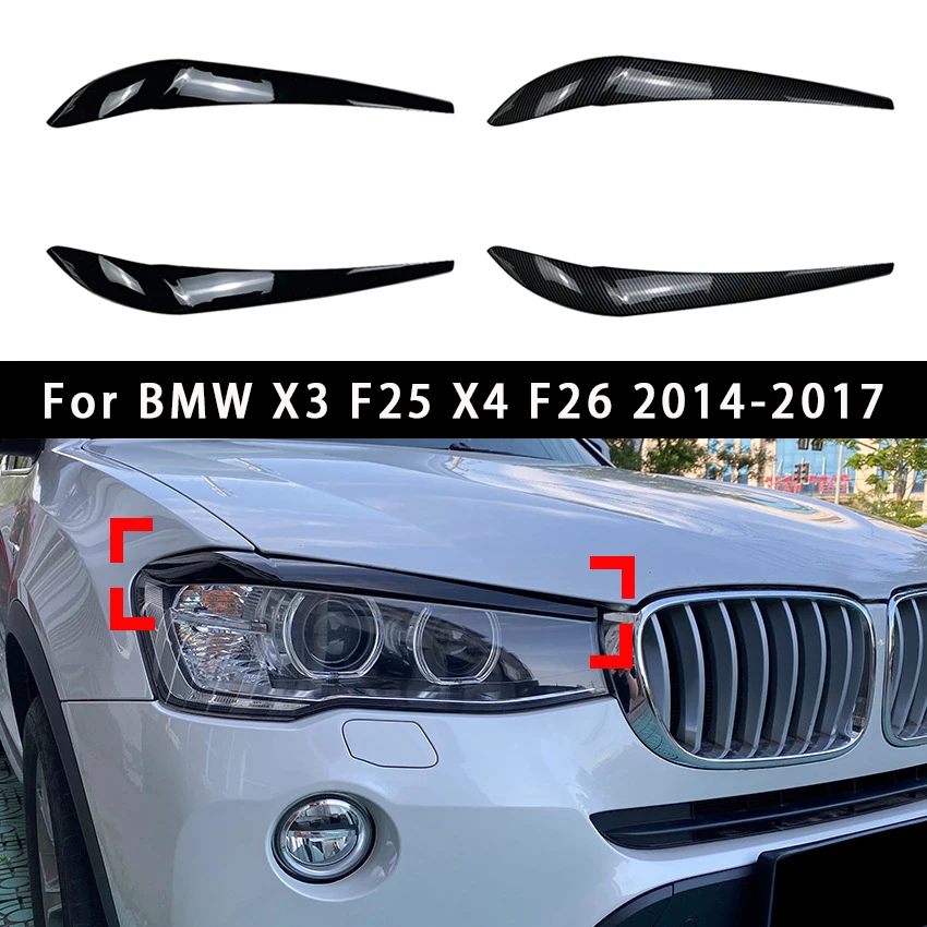 2Pcs Car Headlight Cover Eyelid Eyebrow For BMW X3 F25 X4 F26 2014-2017 Gloss Black Headlight Eyelids Sticker Auto Accessories
2Pcs Car Headlight Cover Eyelid Eyebrow For BMW X3 F25 X4 F26 2014-2017 Gloss Black Headlight Eyelids Sticker Auto Accessories