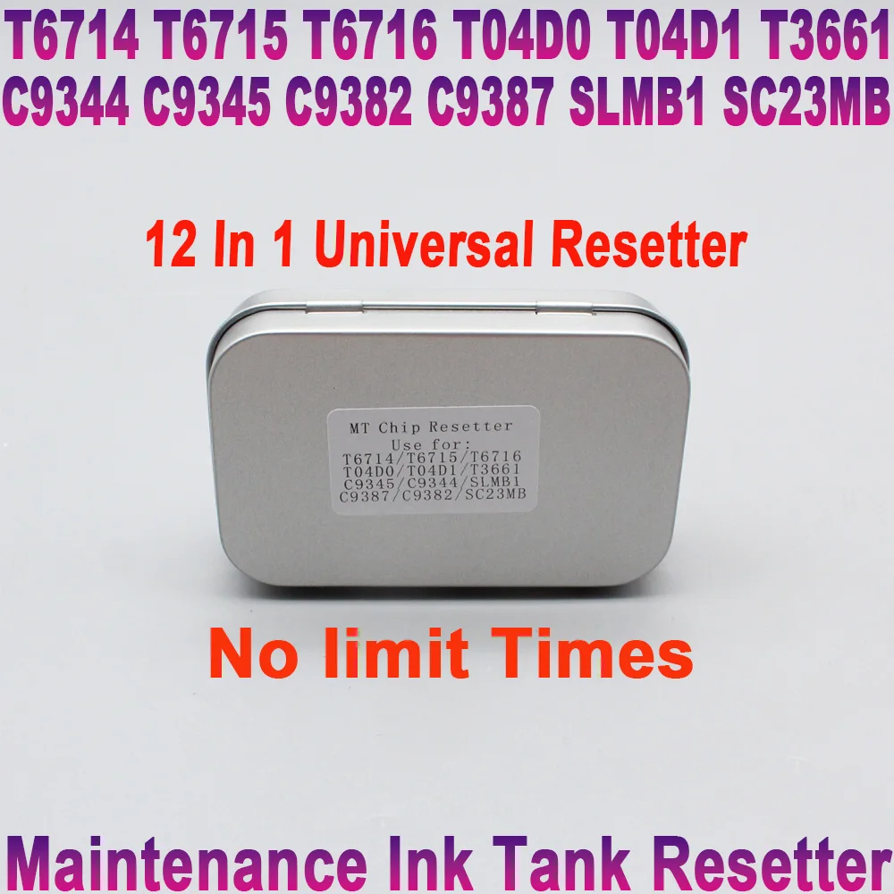 12 In 1 Maintenance box chip resetter for Epson T6714 6715 T6716 T04D1 T3661 C9345 C9344 SLMB1 C9387 C9382 SC23MB SC13MB
12 In 1 Maintenance box chip resetter for Epson T6714 6715 T6716 T04D1 T3661 C9345 C9344 SLMB1 C9387 C9382 SC23MB SC13MB