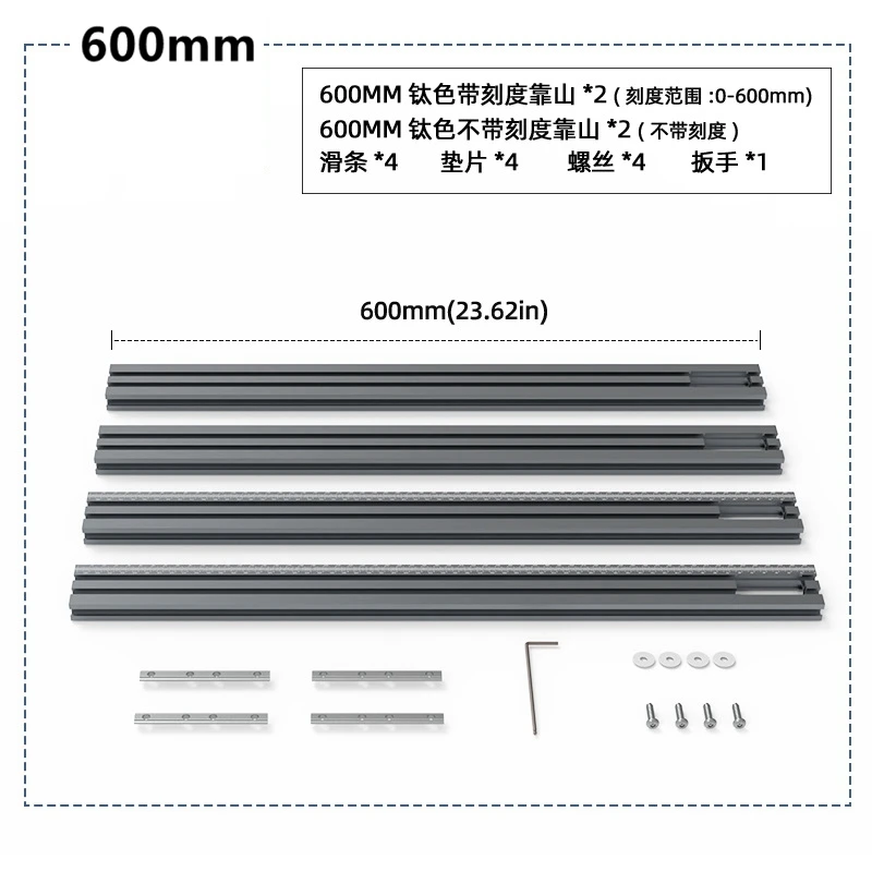 600MM Trimming Machine Milling Groove Engraving Guide Rail Adjustable Backing Auxiliary Guide Bracket Woodworking Tools
600MM Trimming Machine Milling Groove Engraving Guide Rail Adjustable Backing Auxiliary Guide Bracket Woodworking Tools